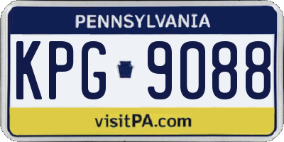 PA license plate KPG9088