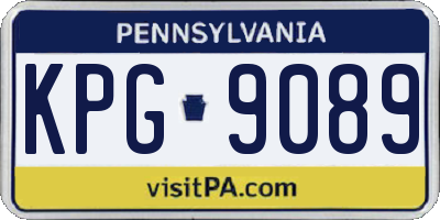 PA license plate KPG9089