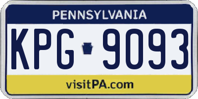 PA license plate KPG9093