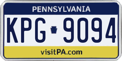 PA license plate KPG9094