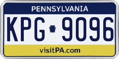 PA license plate KPG9096
