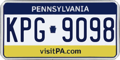 PA license plate KPG9098