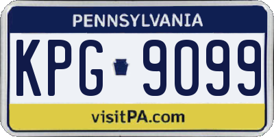 PA license plate KPG9099