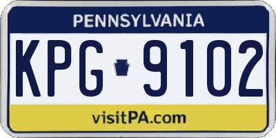 PA license plate KPG9102