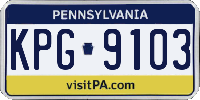 PA license plate KPG9103