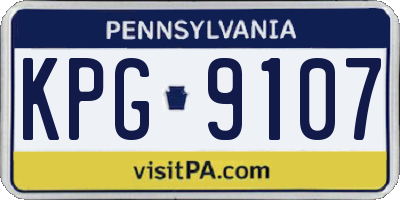 PA license plate KPG9107