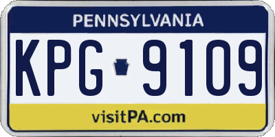 PA license plate KPG9109