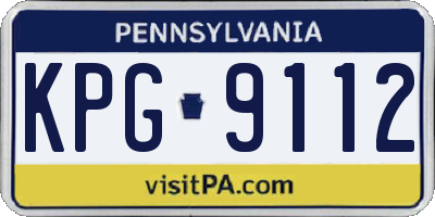 PA license plate KPG9112