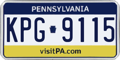 PA license plate KPG9115