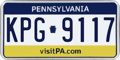 PA license plate KPG9117