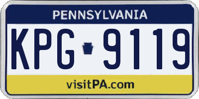 PA license plate KPG9119