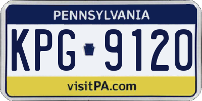 PA license plate KPG9120