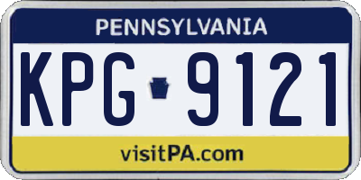 PA license plate KPG9121