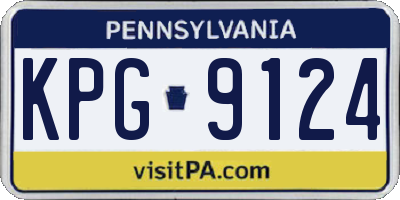 PA license plate KPG9124