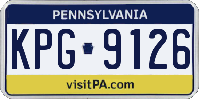PA license plate KPG9126