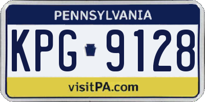 PA license plate KPG9128