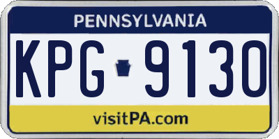PA license plate KPG9130