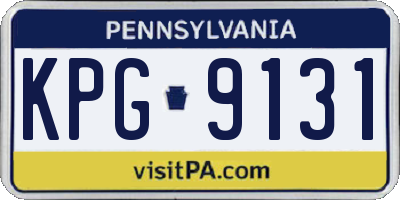 PA license plate KPG9131