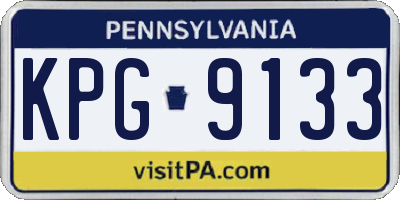 PA license plate KPG9133
