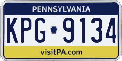 PA license plate KPG9134