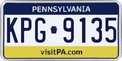 PA license plate KPG9135