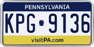 PA license plate KPG9136
