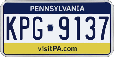 PA license plate KPG9137