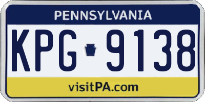 PA license plate KPG9138