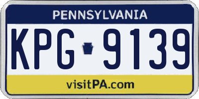 PA license plate KPG9139