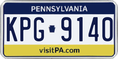 PA license plate KPG9140