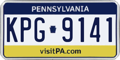 PA license plate KPG9141