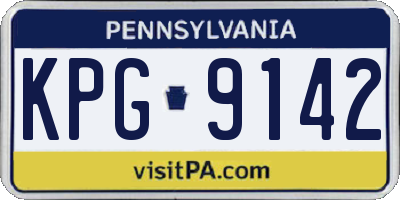 PA license plate KPG9142