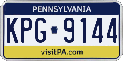 PA license plate KPG9144