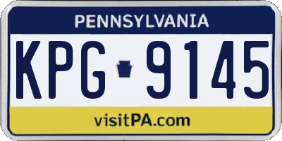 PA license plate KPG9145
