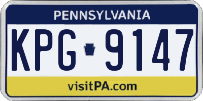 PA license plate KPG9147