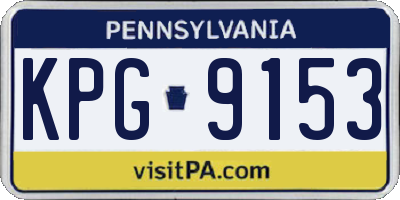 PA license plate KPG9153