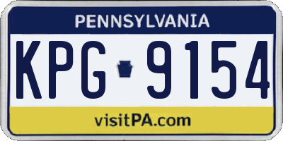 PA license plate KPG9154