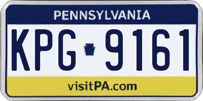 PA license plate KPG9161