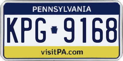 PA license plate KPG9168