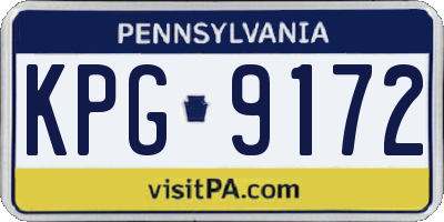 PA license plate KPG9172
