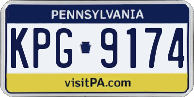 PA license plate KPG9174
