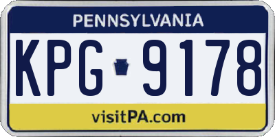 PA license plate KPG9178