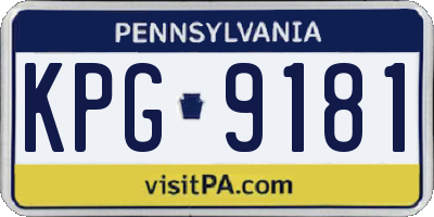 PA license plate KPG9181