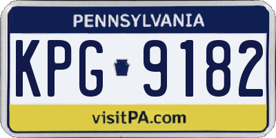PA license plate KPG9182