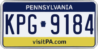 PA license plate KPG9184