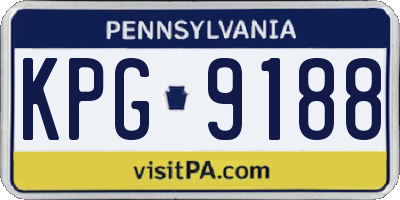 PA license plate KPG9188