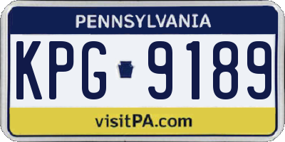 PA license plate KPG9189