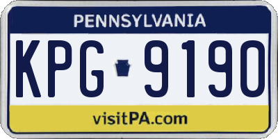 PA license plate KPG9190