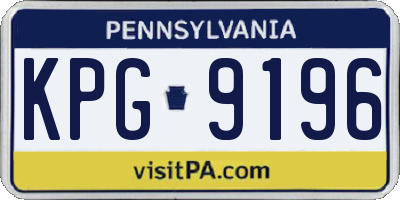PA license plate KPG9196
