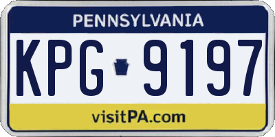 PA license plate KPG9197
